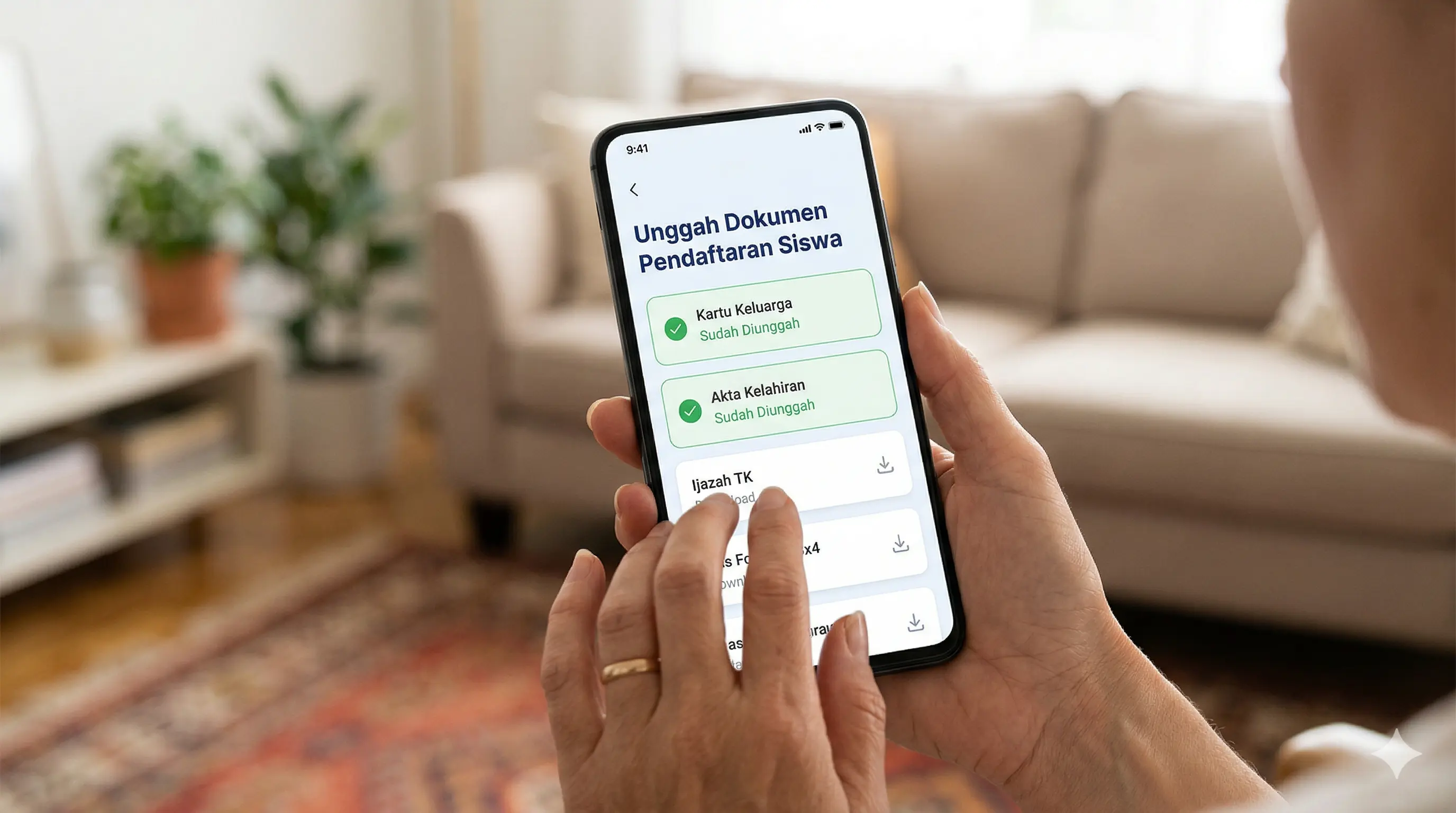 Fitur e-pemberkasan mandiri untuk unggah data kartu keluarga dan ijazah siswa baru